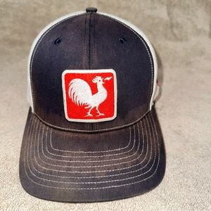 Faded Richardson 112 Trucker Hat Rooster Patch Rule The Roost Snapback Navy Blue